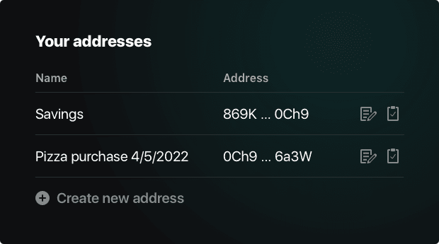 Managing your own addresses