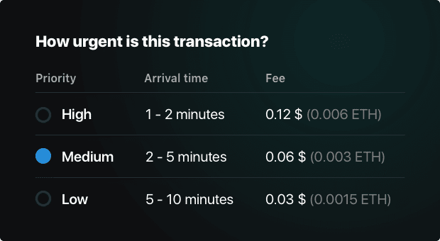 Transaction fee adjustment