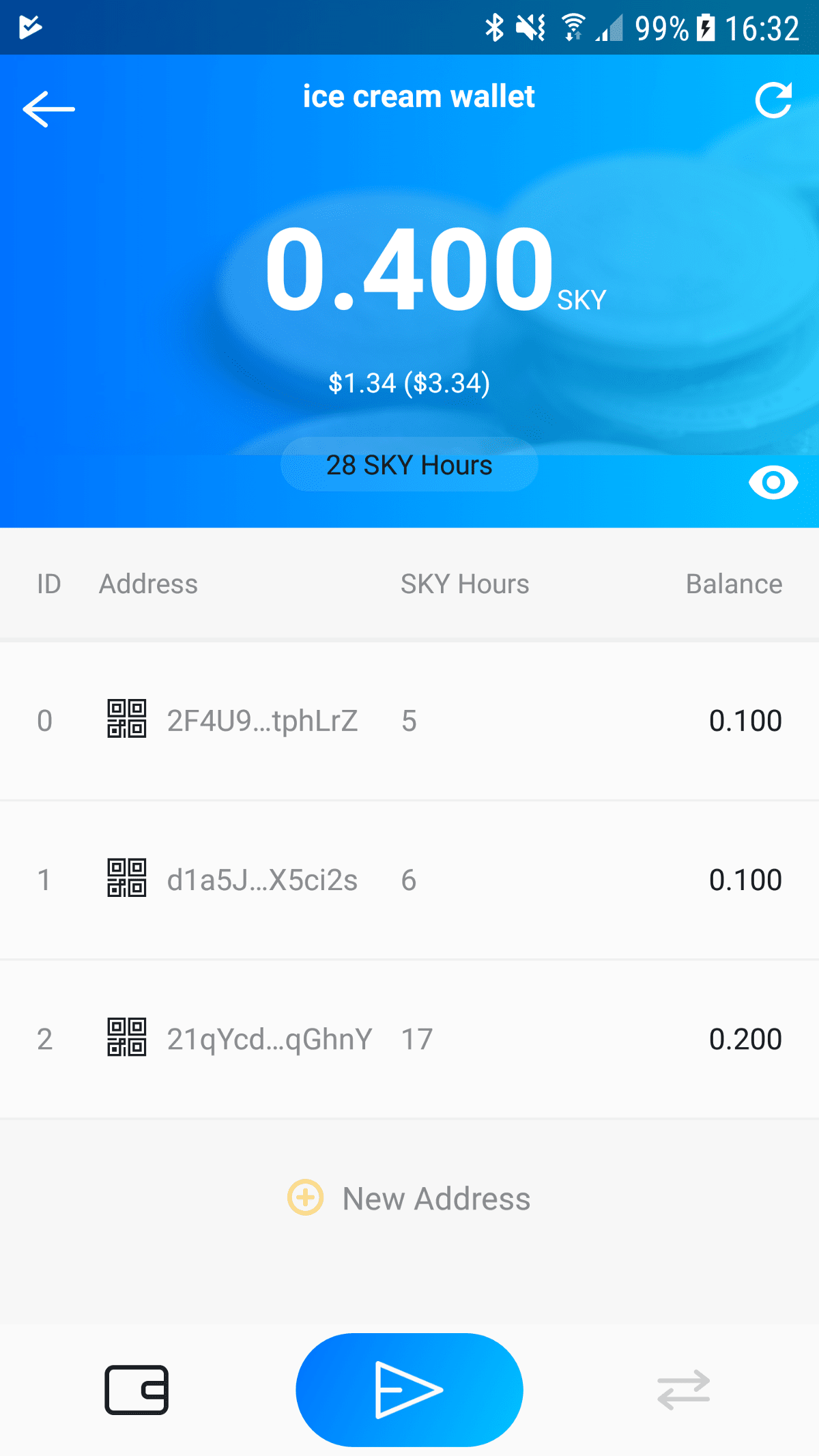 Skycoin app transactions