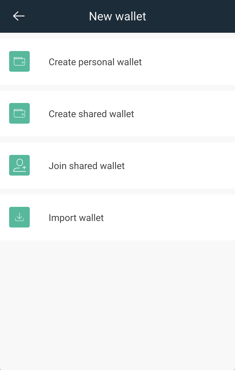 Copay wallet - new wallet options