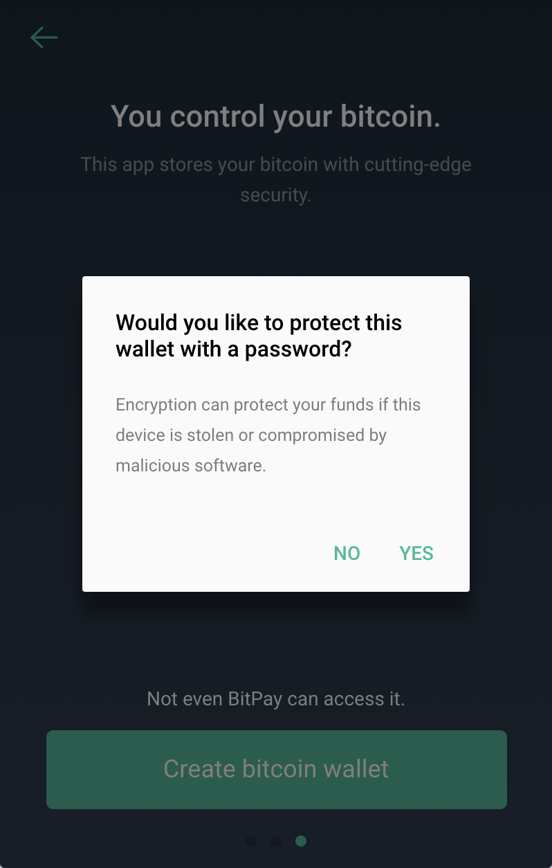 Copay wallet password protection